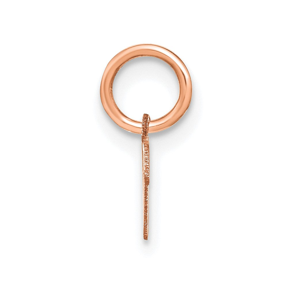 10K Rose Gold Upper case Letter V Initial Charm