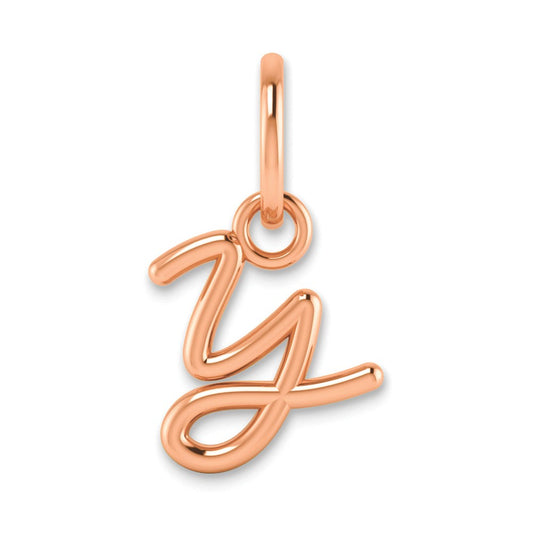 10K Rose Gold Upper case Letter Y Initial Charm