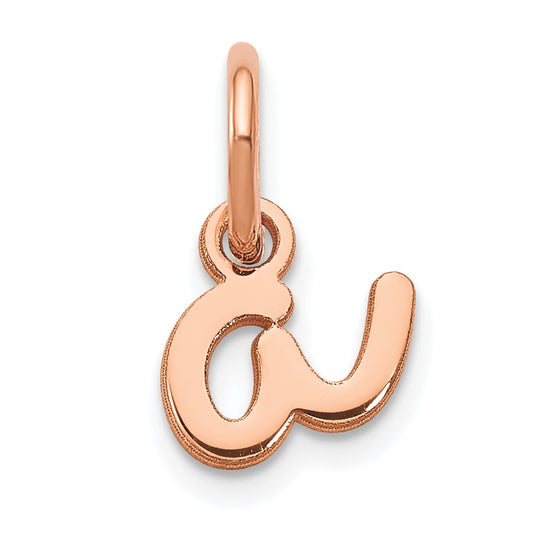 10K Rose Gold Lower case Letter A Initial Charm