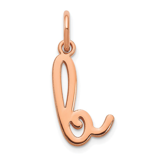 10K Rose Gold Lower case Letter B Initial Charm