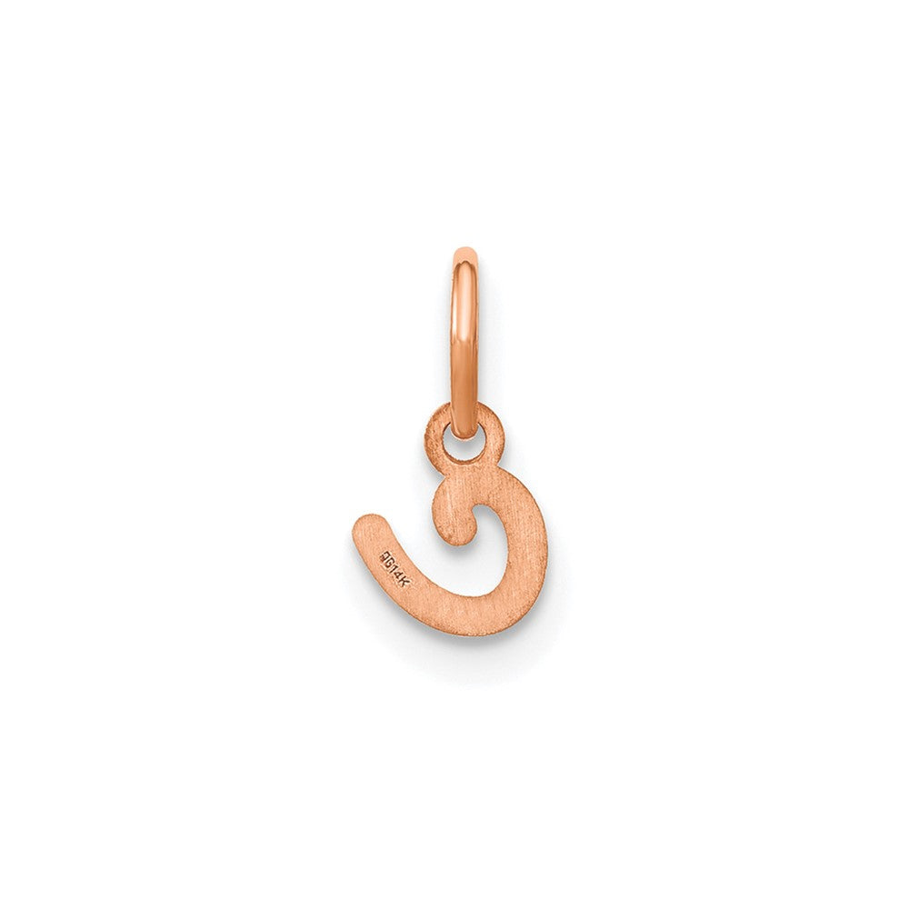10K Rose Gold Lower case Letter C Initial Charm