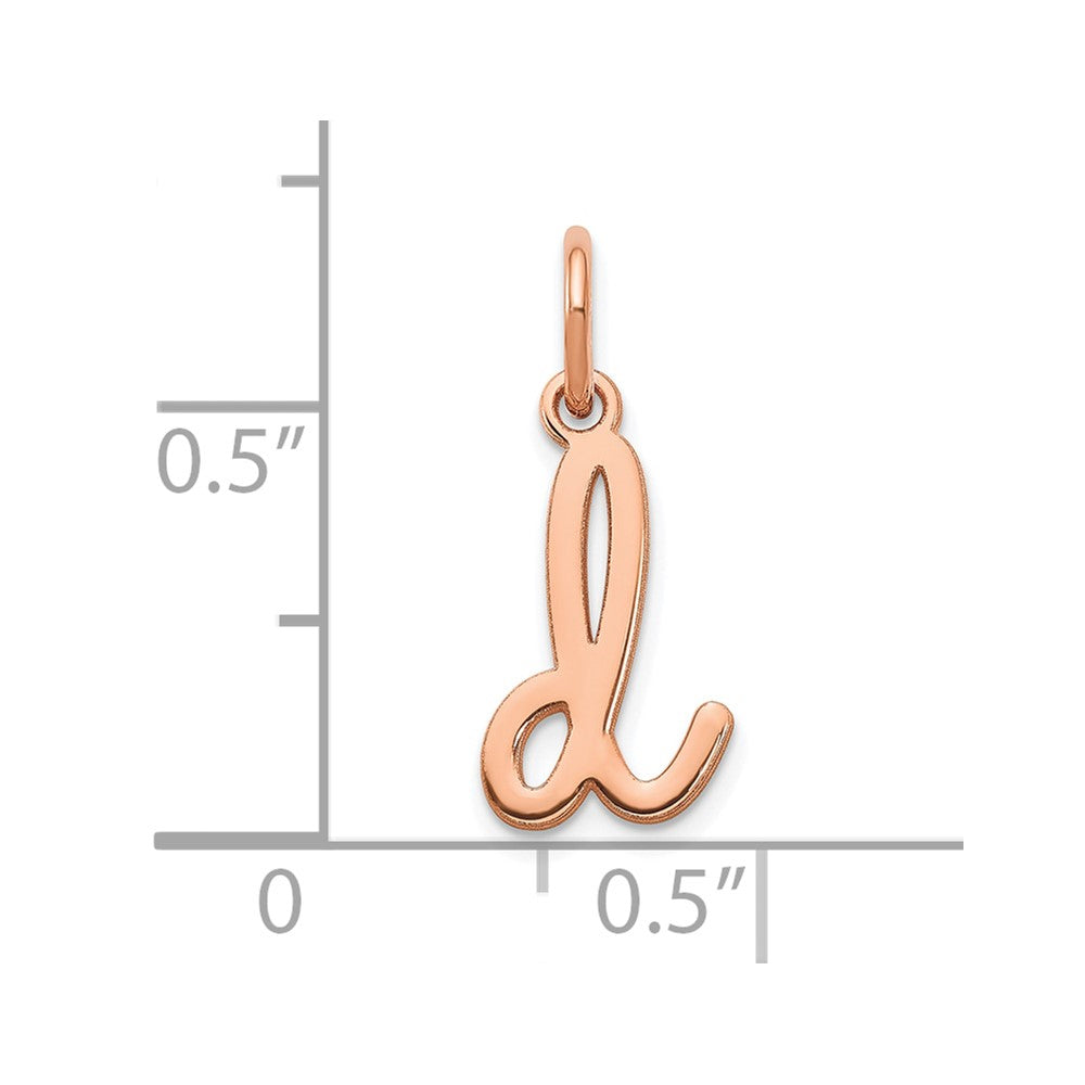 10K Rose Gold Lower case Letter D Initial Charm
