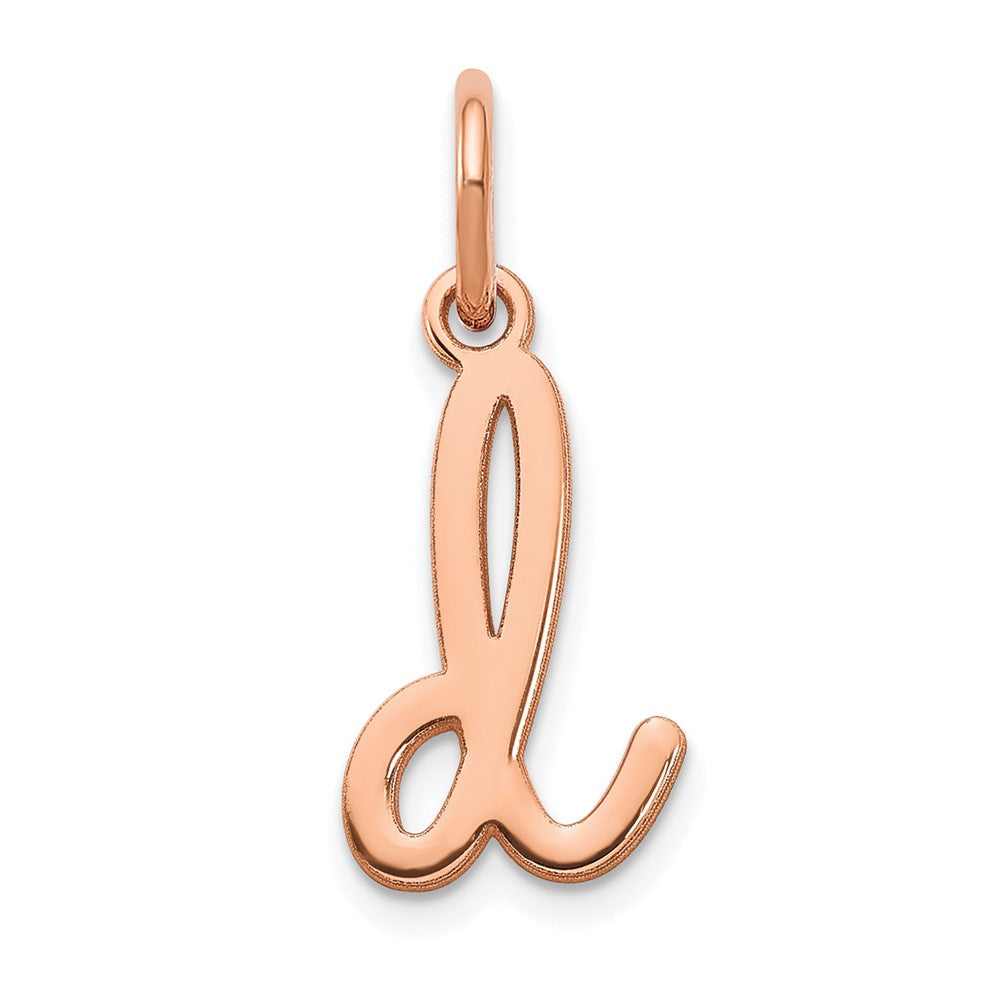 10K Rose Gold Lower case Letter D Initial Charm