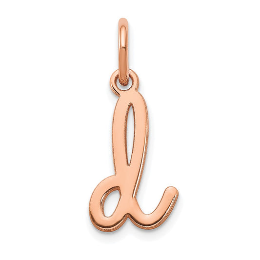 10K Rose Gold Lower case Letter D Initial Charm