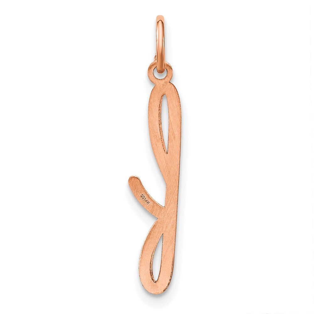 10K Rose Gold Lower case Letter F Initial Charm