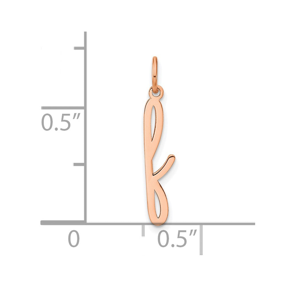 10K Rose Gold Lower case Letter F Initial Charm