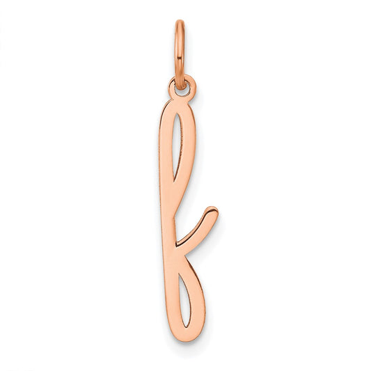 10K Rose Gold Lower case Letter F Initial Charm
