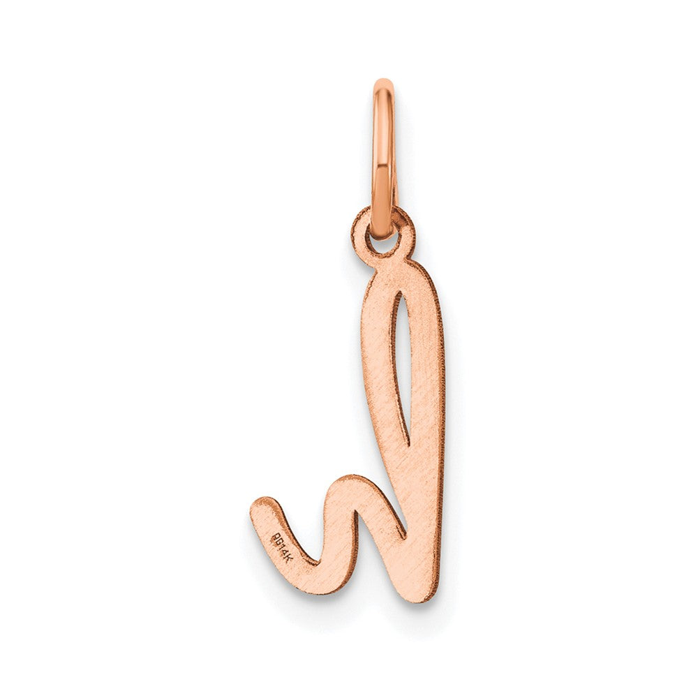 10K Rose Gold Lower case Letter H Initial Charm