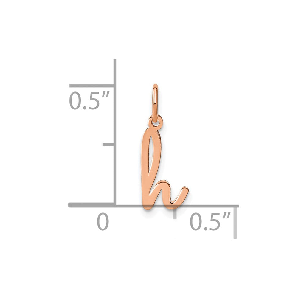10K Rose Gold Lower case Letter H Initial Charm