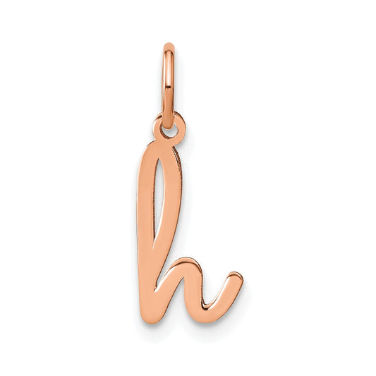 10K Rose Gold Lower case Letter H Initial Charm