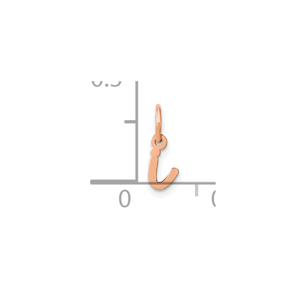 10K Rose Gold Lower case Letter I Initial Charm