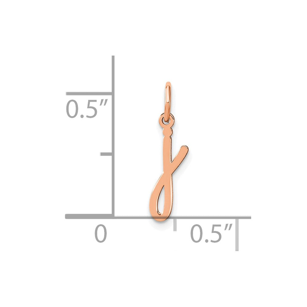 10K Rose Gold Lower case Letter J Initial Charm