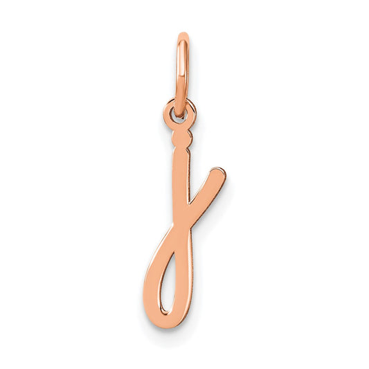 10K Rose Gold Lower case Letter J Initial Charm