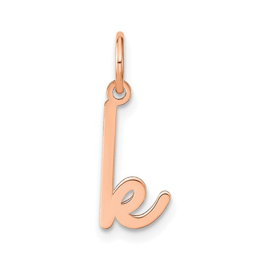 10K Rose Gold Lower case Letter K Initial Charm