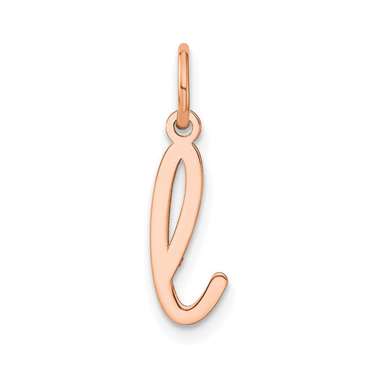 10K Rose Gold Lower case Letter L Initial Charm