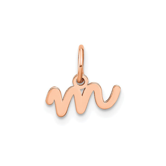 10K Rose Gold Lower case Letter M Initial Charm