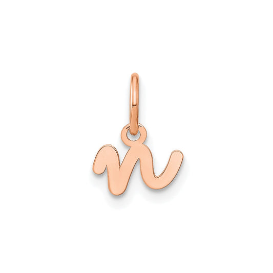 10K Rose Gold Lower case Letter N Initial Charm