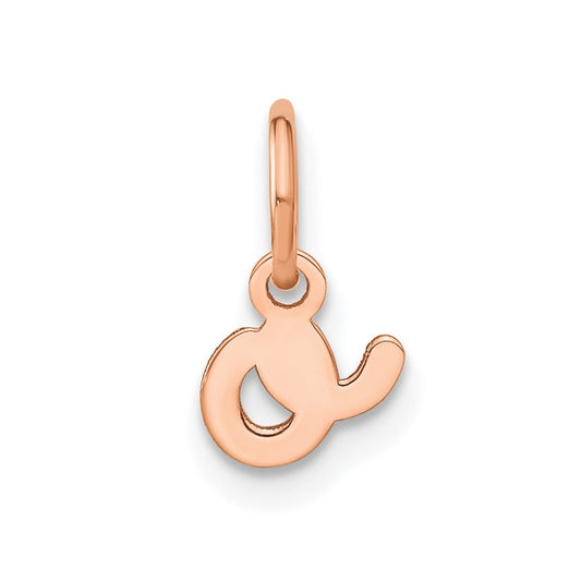 10K Rose Gold Lower case Letter O Initial Charm