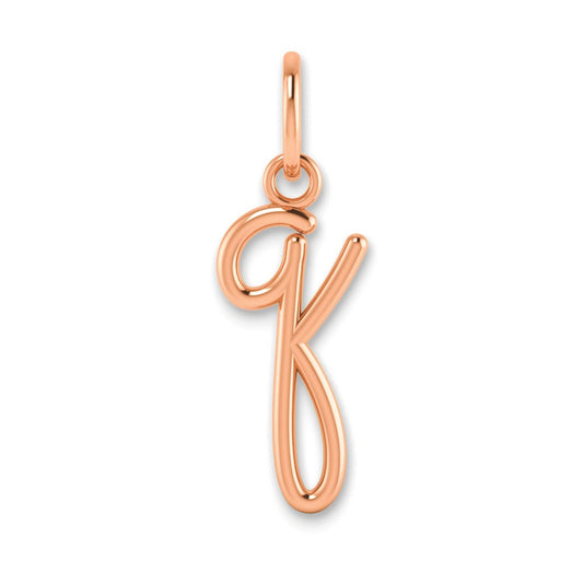 10K Rose Gold Lower case Letter Q Initial Charm