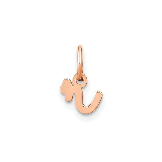 10K Rose Gold Lower case Letter R Initial Charm