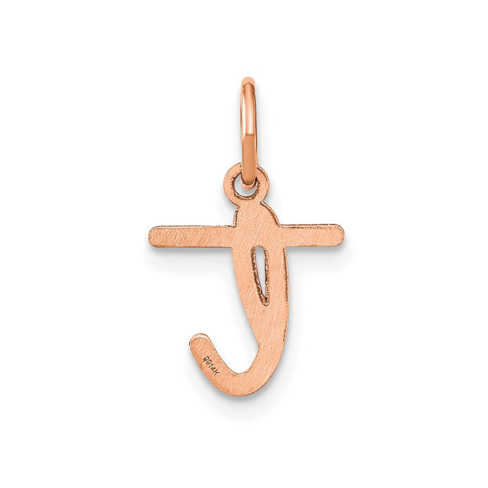 10K Rose Gold Lower case Letter T Initial Charm