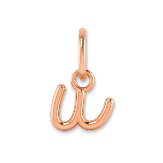 10K Rose Gold Lower case Letter U Initial Charm