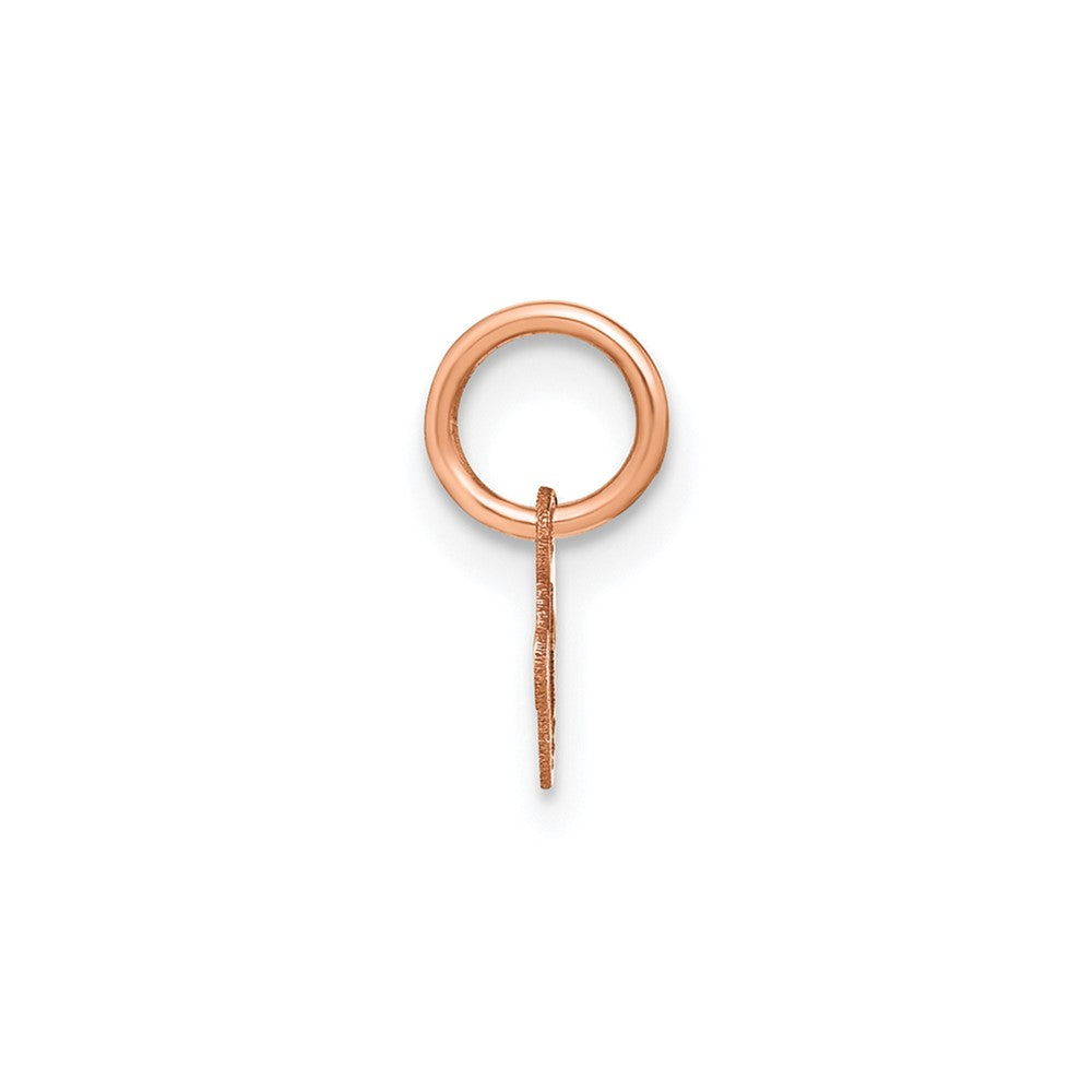 10K Rose Gold Lower case Letter V Initial Charm