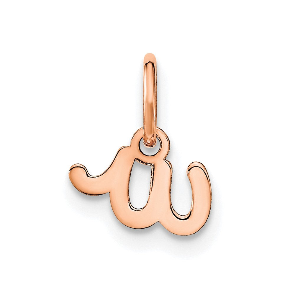 10K Rose Gold Lower case Letter W Initial Charm