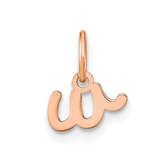 10K Rose Gold Lower case Letter W Initial Charm