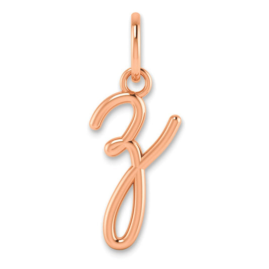 10K Rose Gold Lower case Letter Z Initial Charm