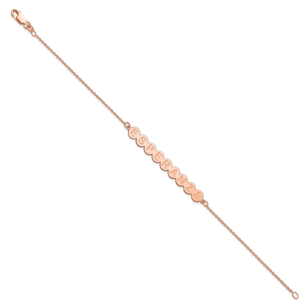 14k Rose Gold 9 Letter Bubble Bracelet