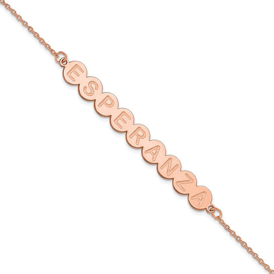 14k Rose Gold 9 Letter Bubble Bracelet
