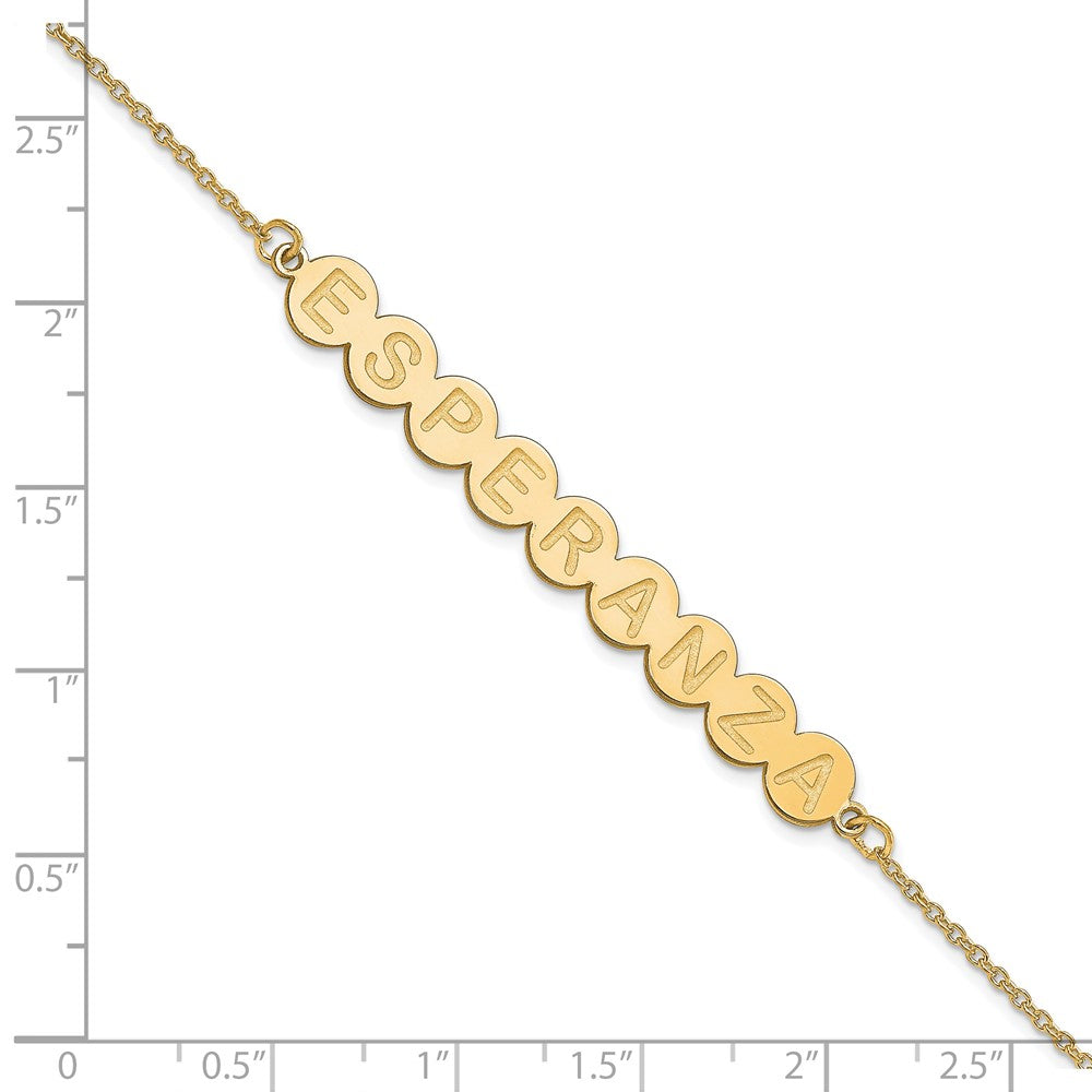14k Yellow Gold 9 Letter Bubble Bracelet