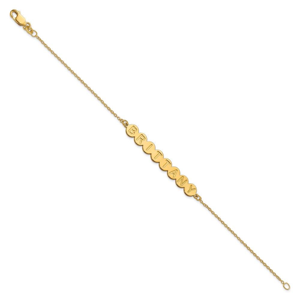 14k Yellow Gold 8 Letter Bubble Bracelet