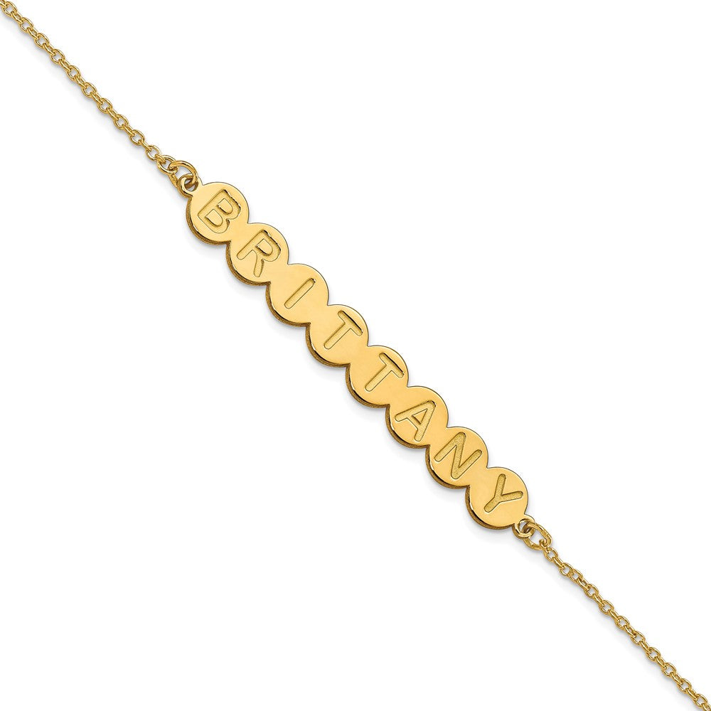 14k Yellow Gold 8 Letter Bubble Bracelet