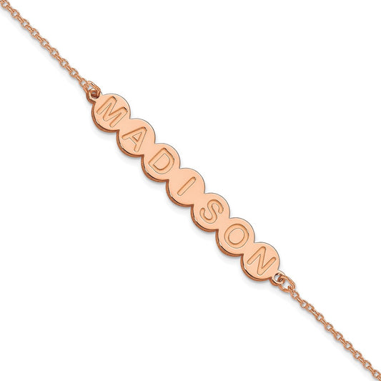 14k Rose Gold 7 Letter Bubble Bracelet