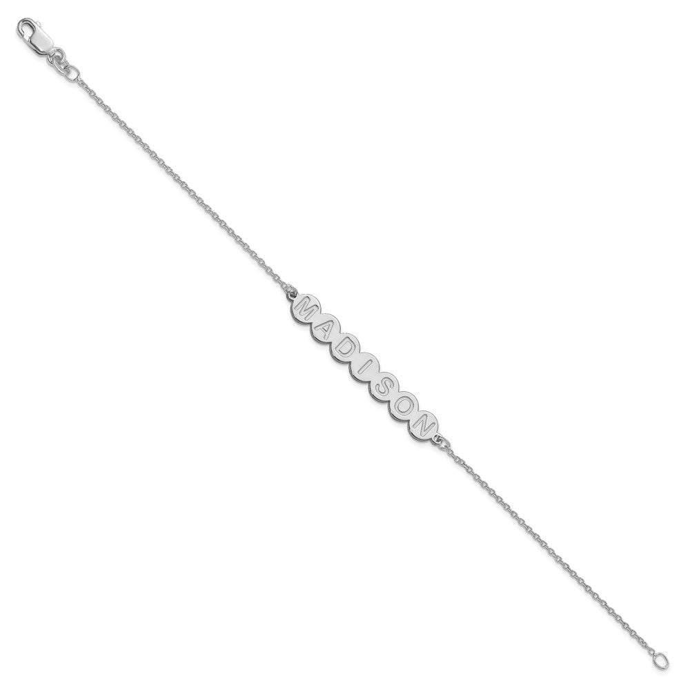 14k White Gold 7 Letter Bubble Bracelet