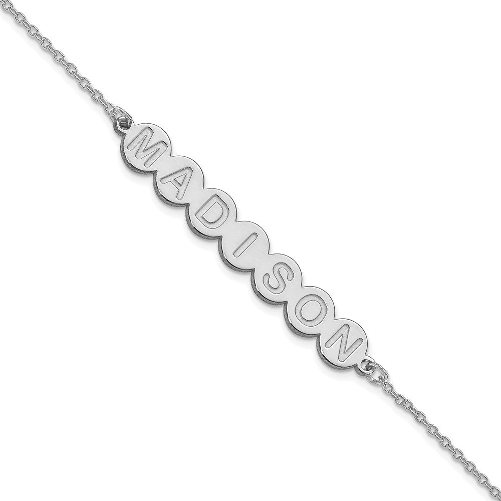14k White Gold 7 Letter Bubble Bracelet