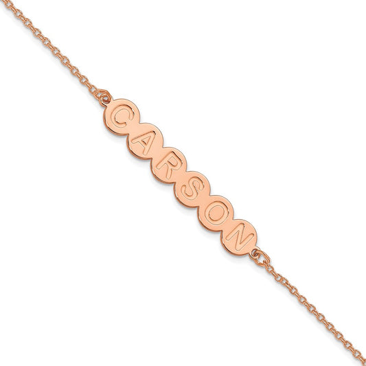 14k Rose Gold 6 Letter Bubble Bracelet
