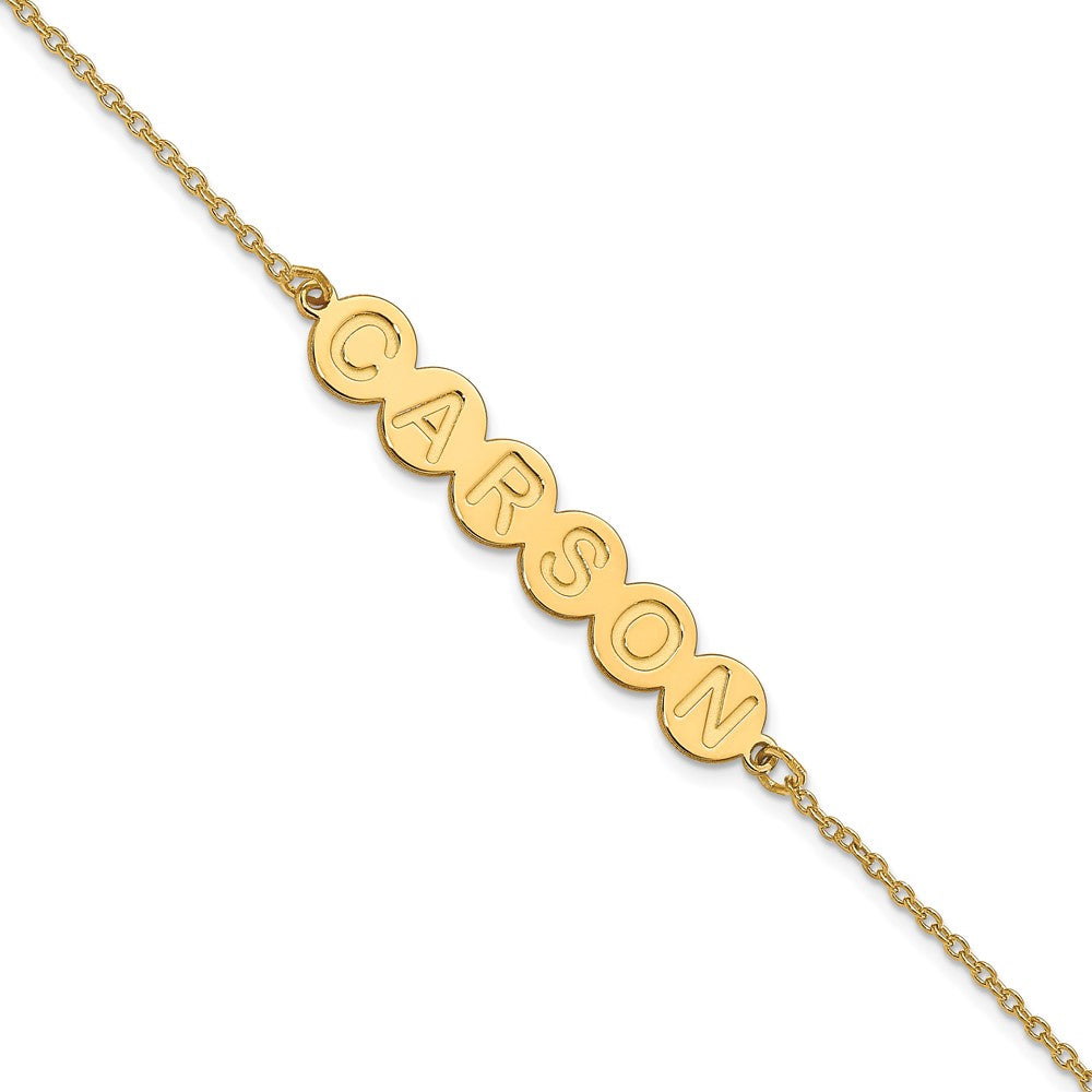 14k Yellow Gold 6 Letter Bubble Bracelet