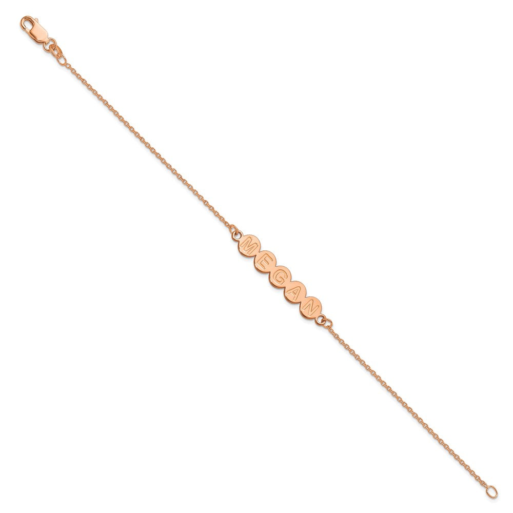 14k Rose Gold 5 Letter Bubble Bracelet
