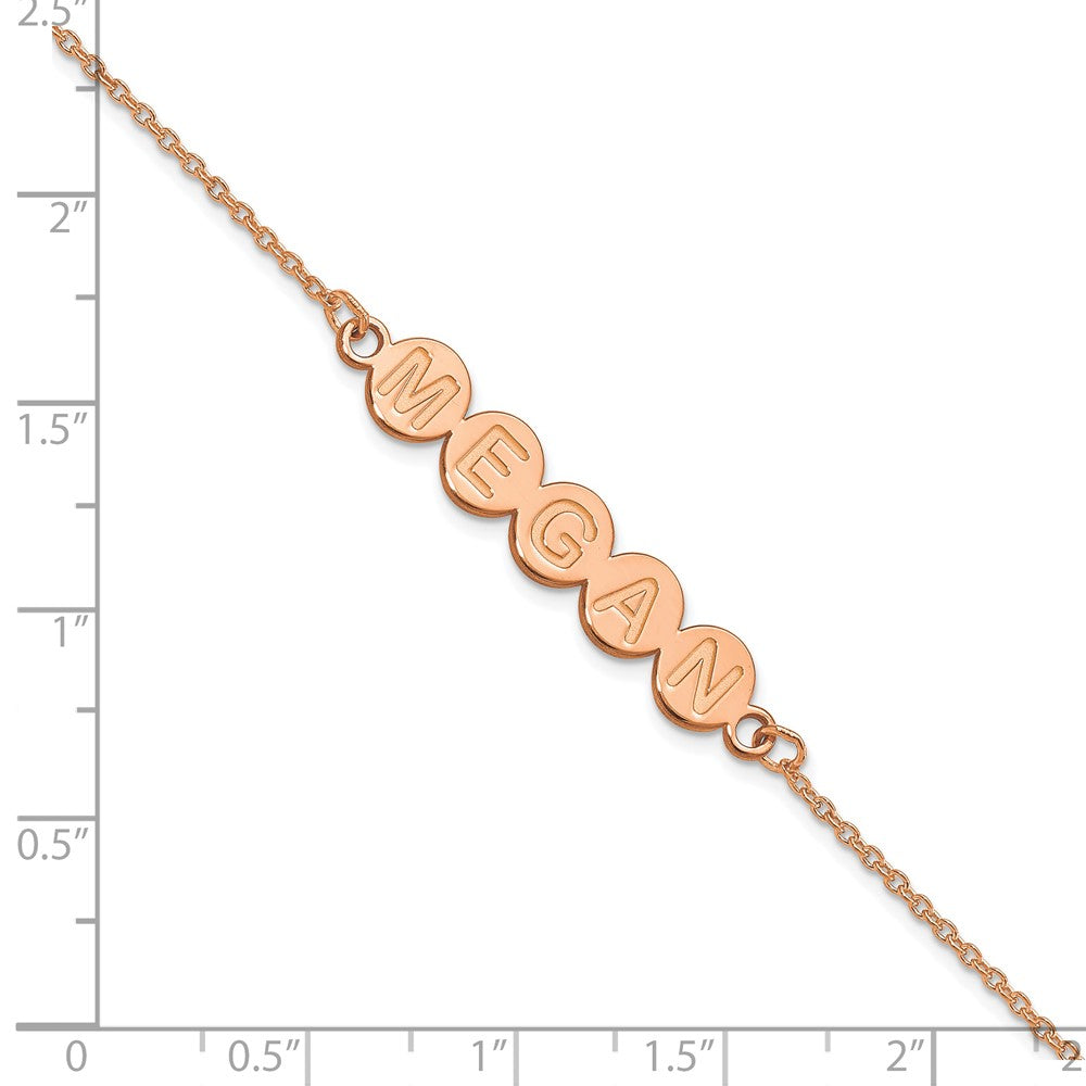 14k Rose Gold 5 Letter Bubble Bracelet