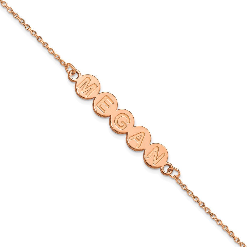 14k Rose Gold 5 Letter Bubble Bracelet