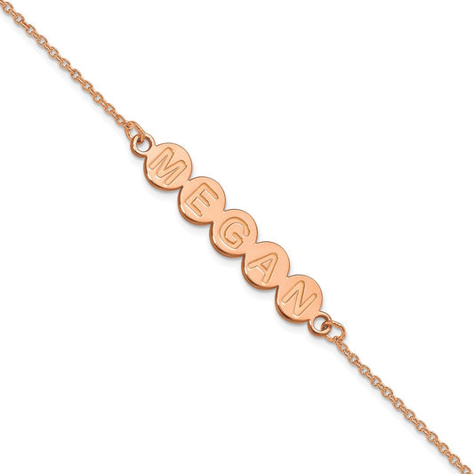 14k Rose Gold 5 Letter Bubble Bracelet