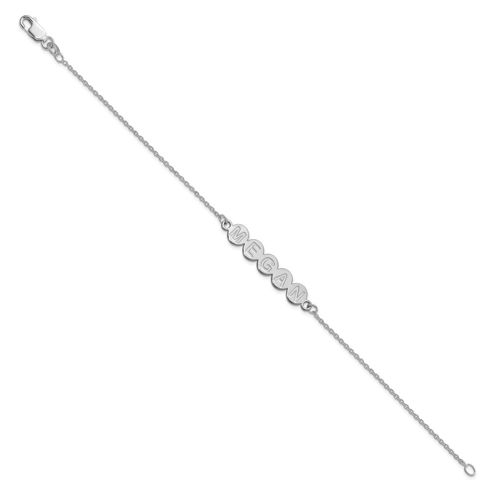 14k White Gold 5 Letter Bubble Bracelet