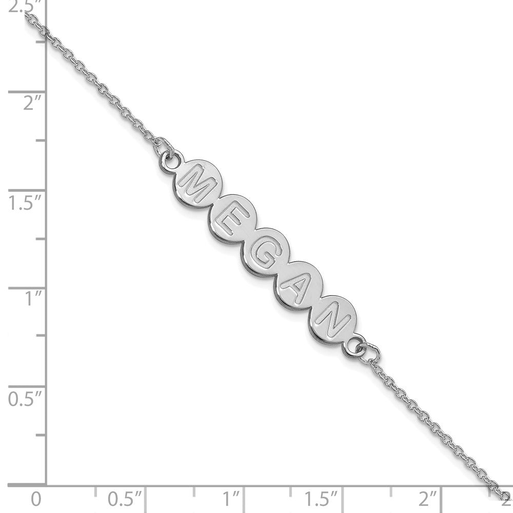 14k White Gold 5 Letter Bubble Bracelet