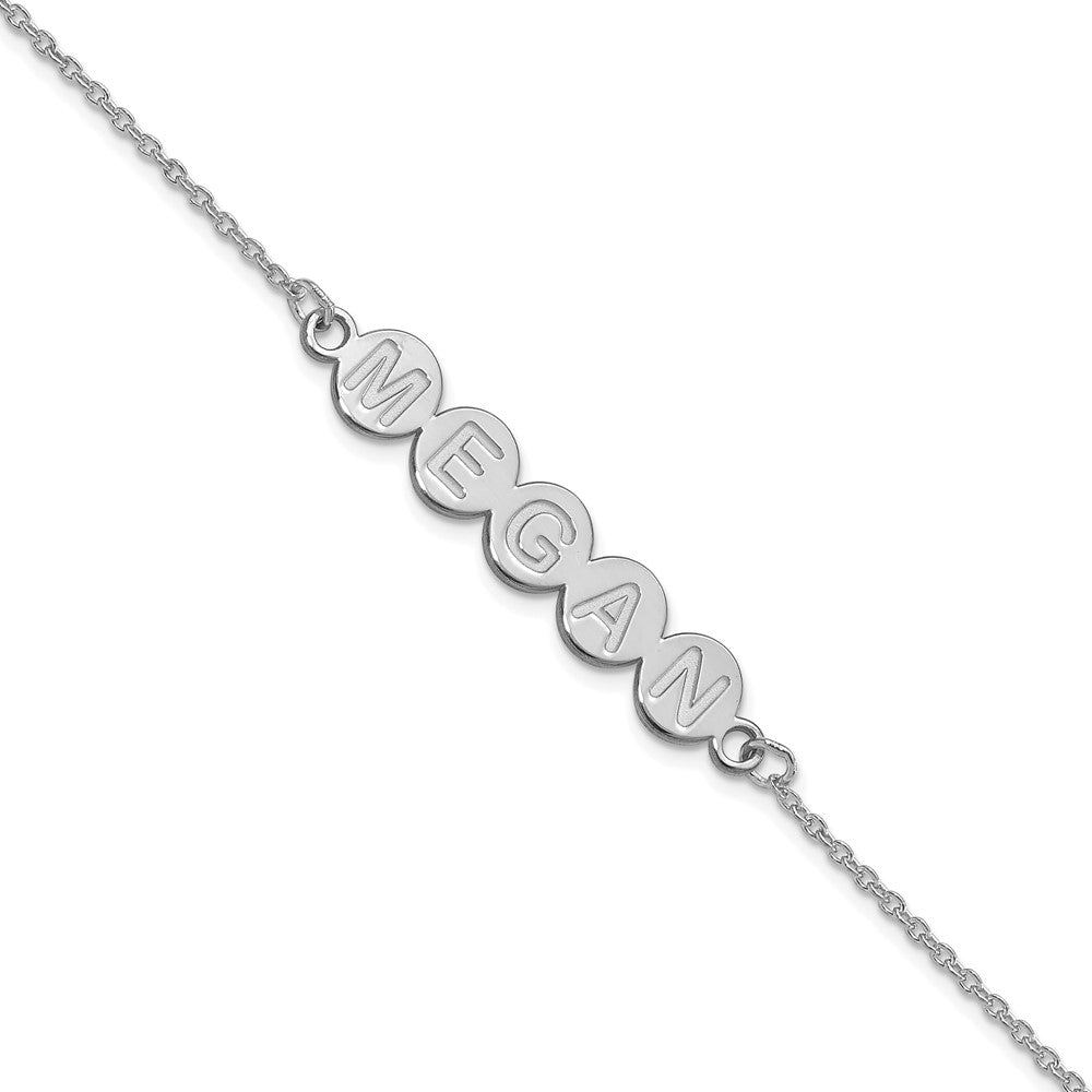 14k White Gold 5 Letter Bubble Bracelet