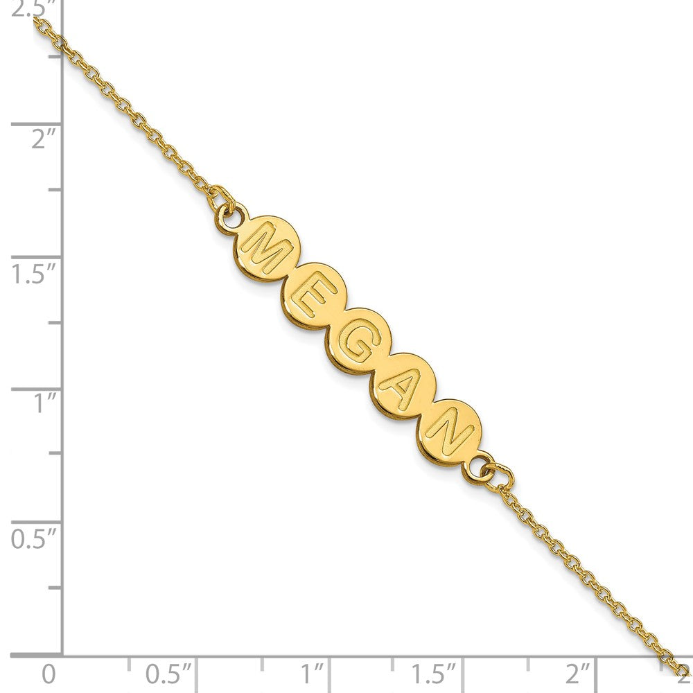14k Yellow Gold 5 Letter Bubble Bracelet