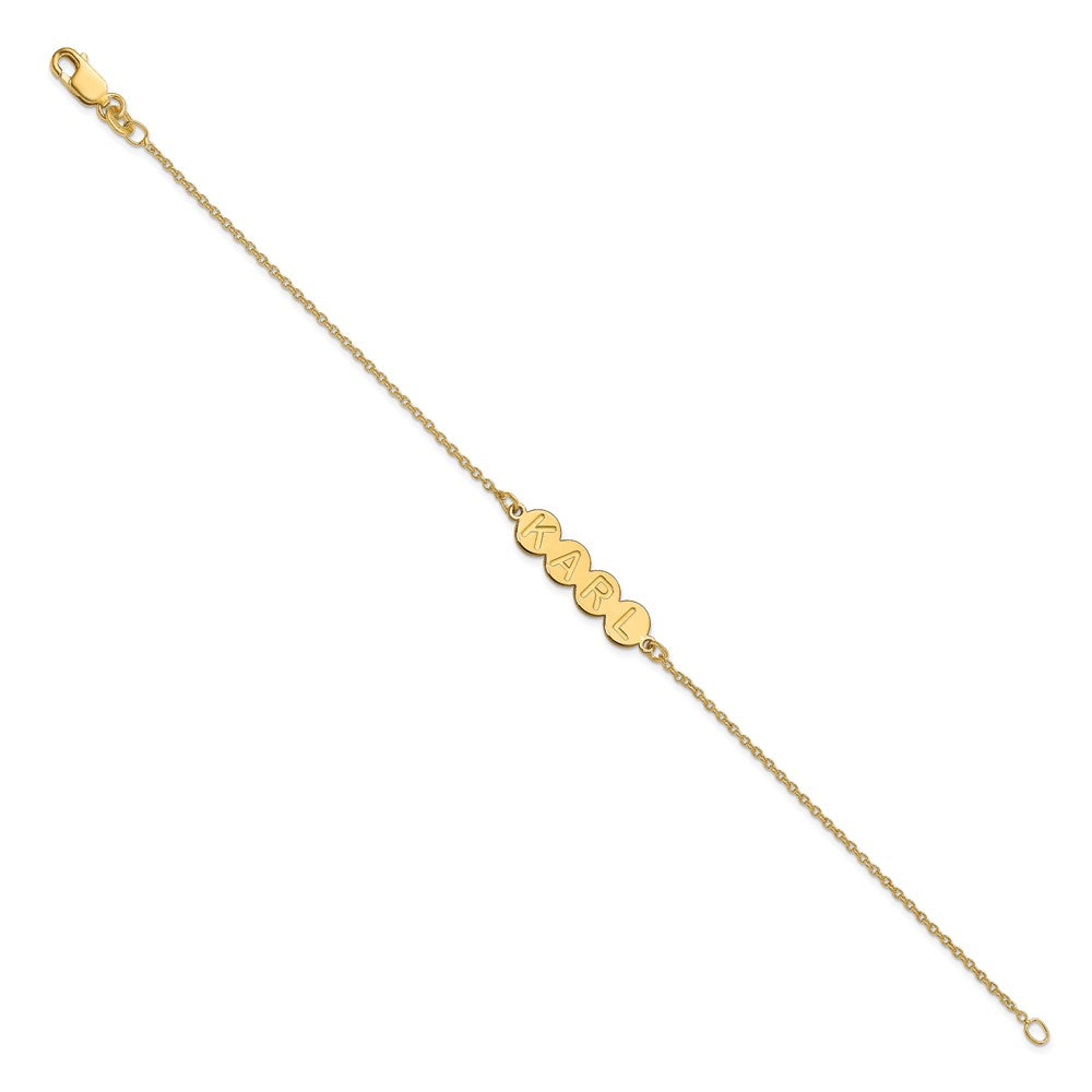 14k Yellow Gold  4 Letter Bubble Bracelet