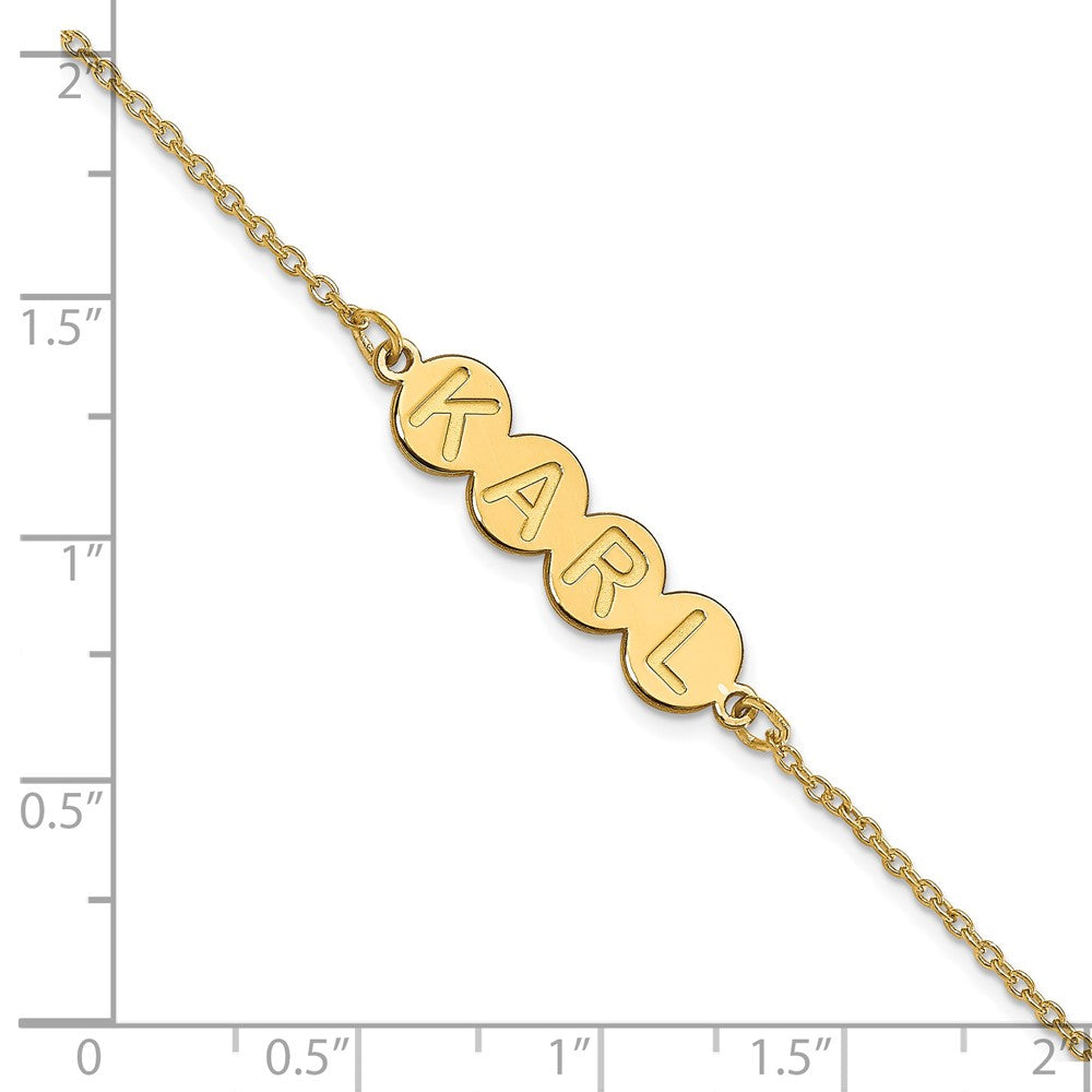 14k Yellow Gold  4 Letter Bubble Bracelet